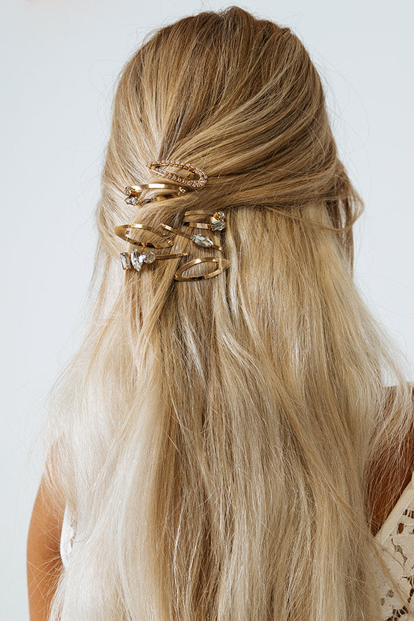 Micro Stackable Snap Clips 7 pc Set in Gold Image - 3