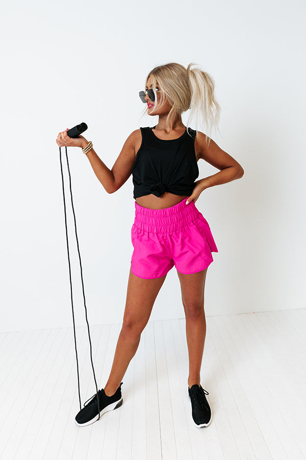 Back At It Again Shorts In Hot Pink Image - 1