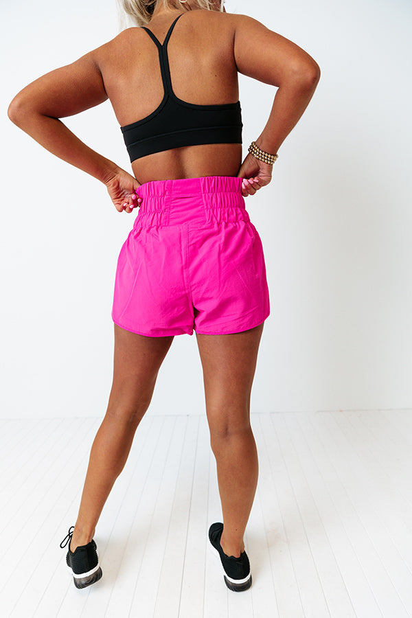 Back At It Again Shorts In Hot Pink Image - 5
