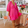 Island Beauty Lace Romper In Hot Pink Curves Image - 1