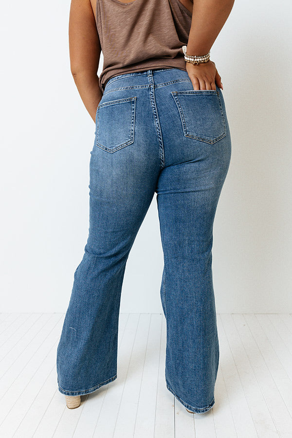 The Kelson High Waist Distressed Flare Curves Image - 3