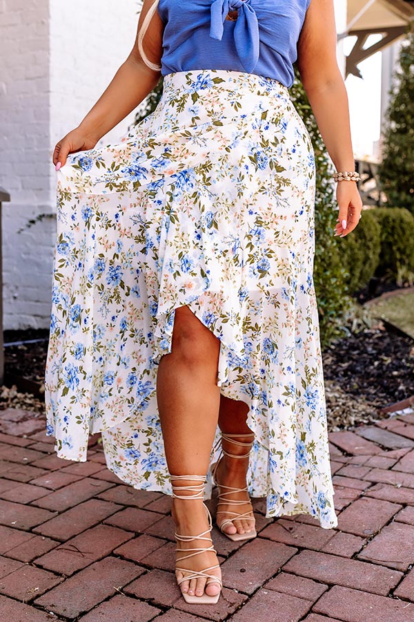 Only Sunshine Floral Skirt In White Curves • Impressions Online Boutique