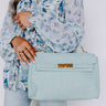 Standing On The Pier Woven Tote In Aqua Image - 1