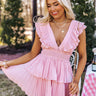 Pastries In Paris Pleated Dress In Blush Image - 1