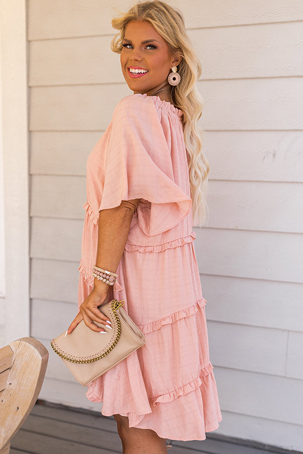 Super Chic Babydoll Dress In Peach Curves Image - 4