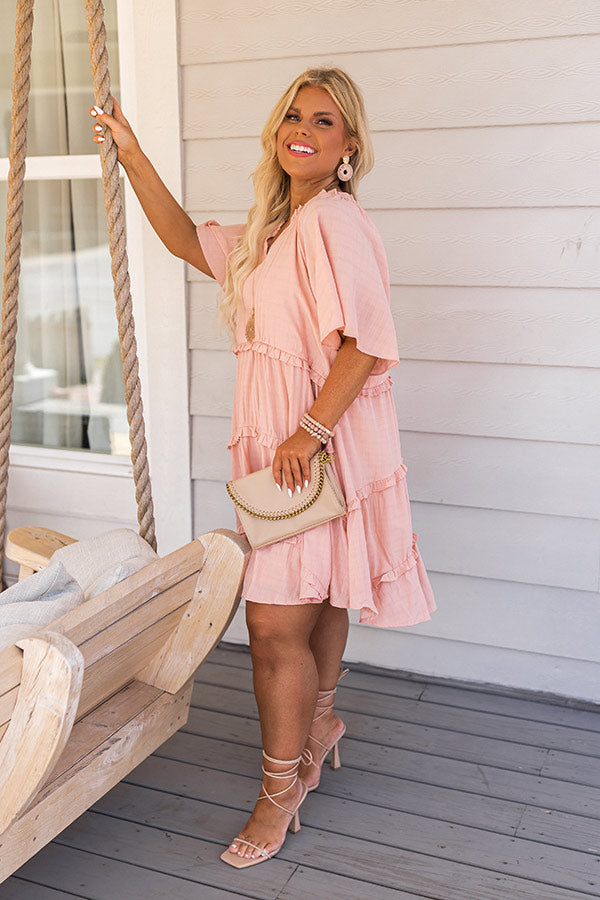 Super Chic Babydoll Dress In Peach Curves Image - 5