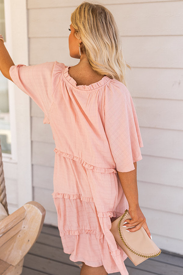 Super Chic Babydoll Dress In Peach Curves Image - 3