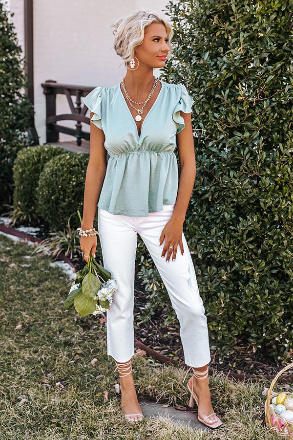 Blissful Moment Babydoll Top In Ocean Wave Image - 1