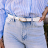 Take A Second Faux Leather Belt In White Image - 1