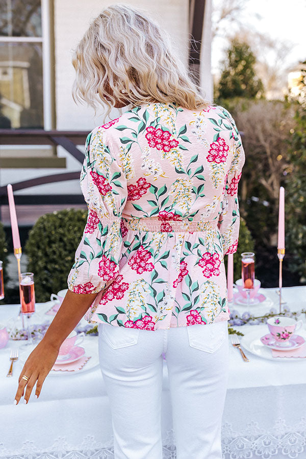 Sweet Georgia Peach Front Tie Top In Pink Image - 5