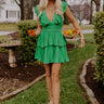 Pastries In Paris Pleated Dress In Kelly Green Image - 1