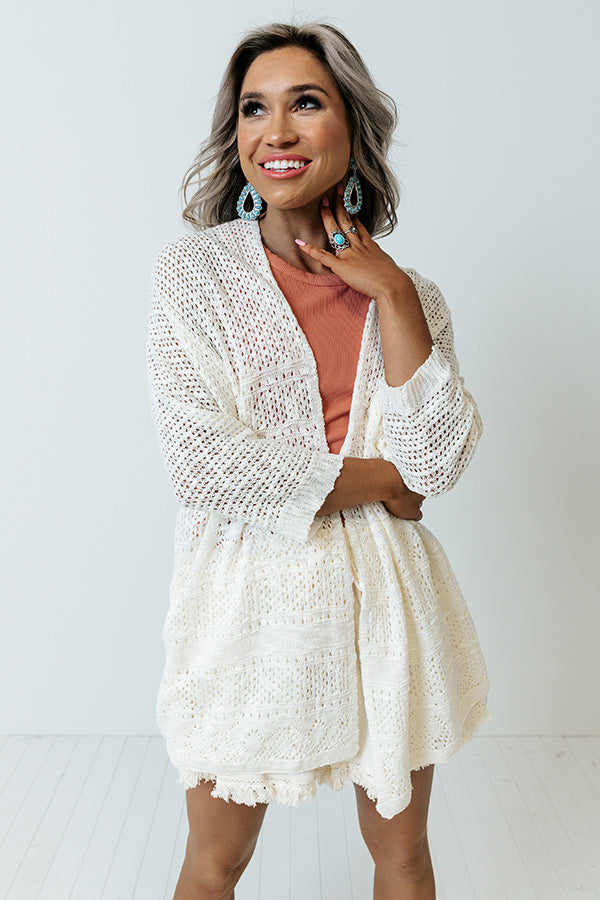 Keep At Bay Knit Cardigan In Cream Image - 2