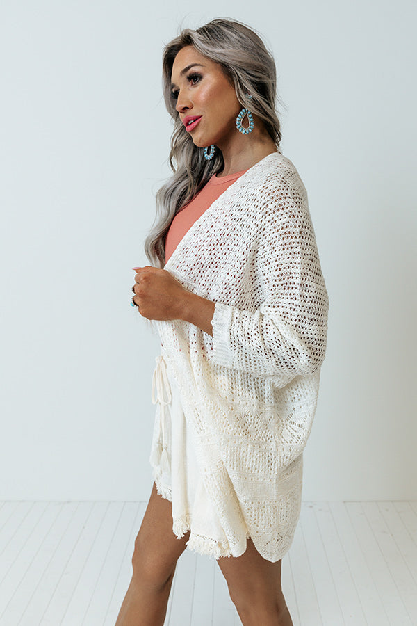 Keep At Bay Knit Cardigan In Cream Image - 3