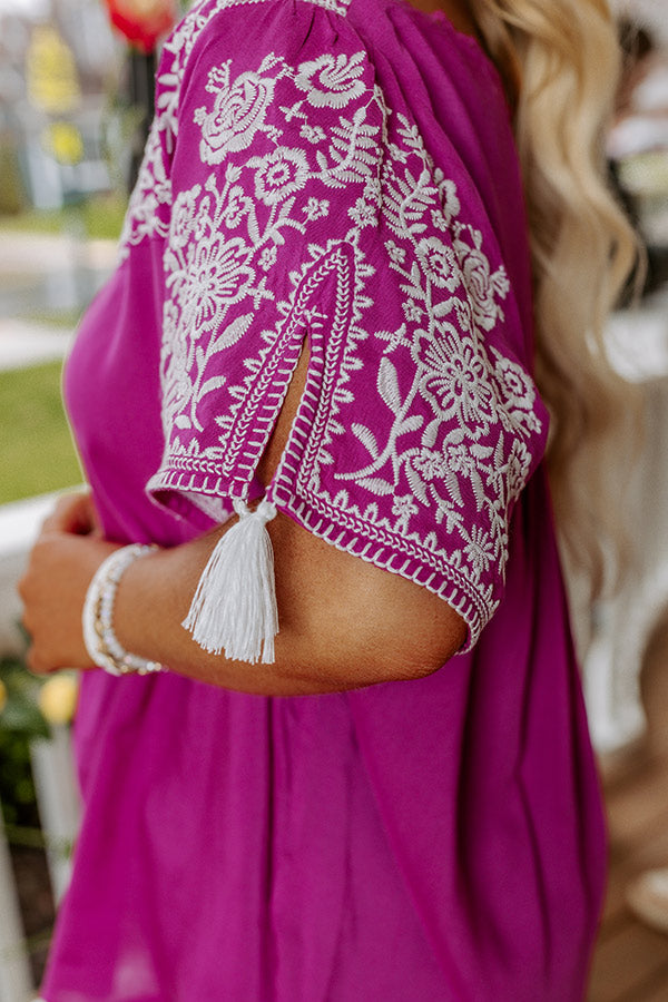 Feeling My Best Embroidered Shift Top In Orchid Curves Image - 3
