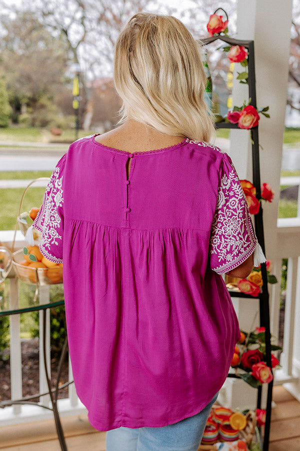 Feeling My Best Embroidered Shift Top In Orchid Curves Image - 5