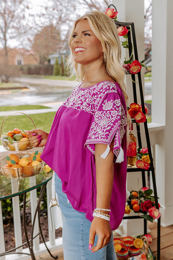 Feeling My Best Embroidered Shift Top In Orchid Curves Image - 4