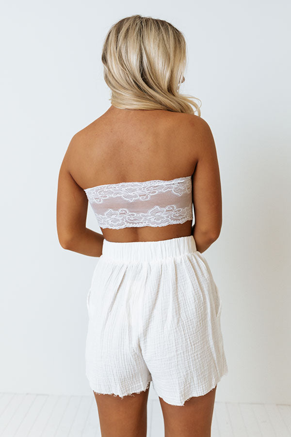 Staying Off The Grid Seamless Bandeau In White • Impressions Online Boutique