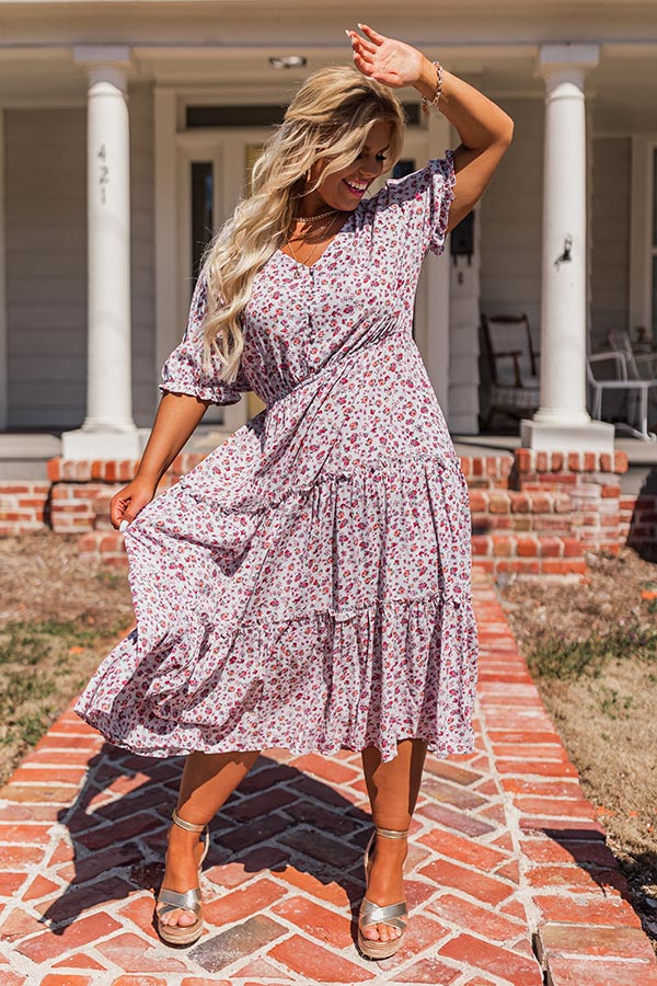 Cheer You On Floral Midi Curves Image - 4