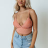 Unwind And Relax Lace Bralette In Coral Image - 1