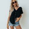 Costal Jam Button Up Top In Black Image - 1