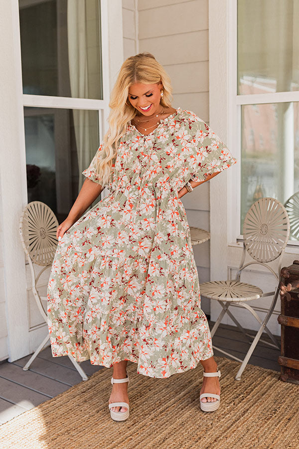 Telling The Truth Floral Midi Curves Image - 2