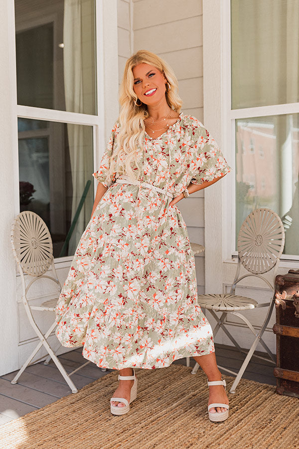 Telling The Truth Floral Midi Curves Image - 4