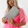 Fabulous Time Rhinestone Clutch In Silver Image - 1