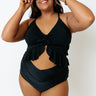 St. Thomas Treat Peplum Tankini in Black Curves Image - 1