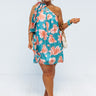 Be Mine Forever Floral Dress in Turquoise Curves Image - 1