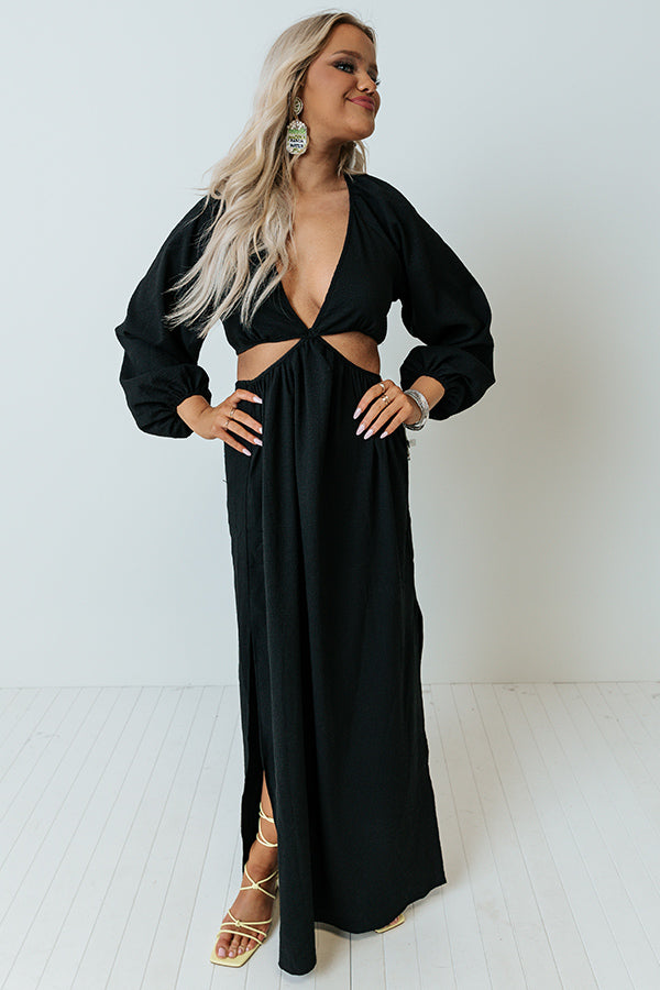 Mood Board Cut Out Maxi In Black Image - 5