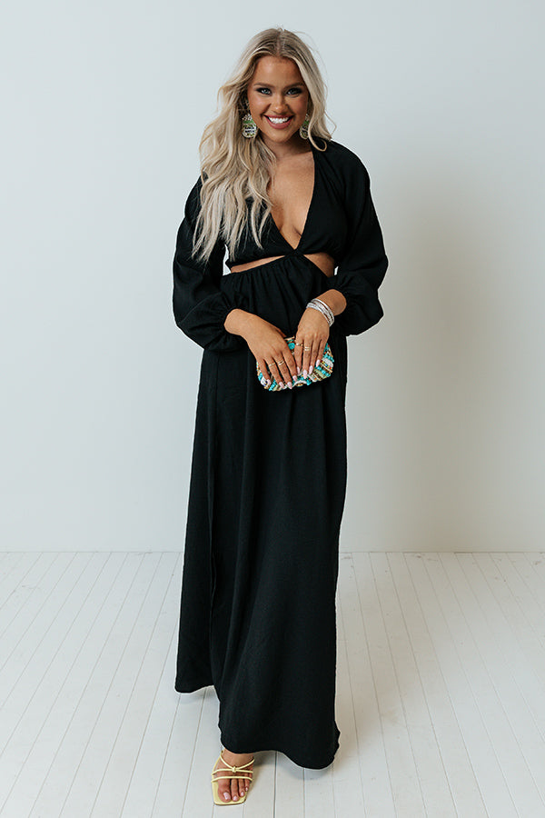 Mood Board Cut Out Maxi In Black Image - 2