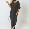 Beachside Stroll Stripe Midi In Black Image - 1