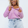 Pinky Promises Waffle Knit Top Curves Image - 1