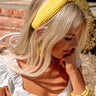 Sunrise Kisses Woven Headband In Yellow Image - 1