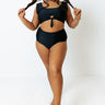 Jacuzzi Cutie High Waist Bikini Bottom in Black Curves Image - 1
