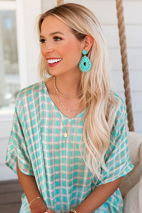 Sprinkle Of Sass Earrings In Turquoise