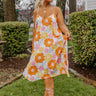 Sweet Georgia Peach Floral Midi Dress In Orange Curves Image - 1