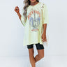 Legendary World Tour Oversized Distressed Tee In Neon Lime Image - 1