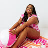 Head Turner Ruffle One Piece Swimsuit in Hot Pink Tie Dye Curves Image - 1