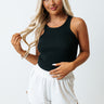 Calmer Days Ribbed Tank In Black Image - 1