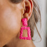 Signature Smile Earrings In Neon Pink Image - 1
