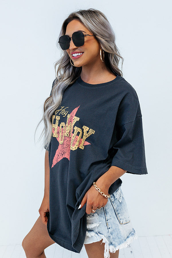 Howdy Star Vintage Graphic Oversized Tee Image - 3