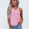 Calmer Days Ribbed Tank In Pink Image - 1