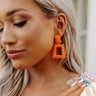 Signature Smile Earrings In Neon Orange Image - 1