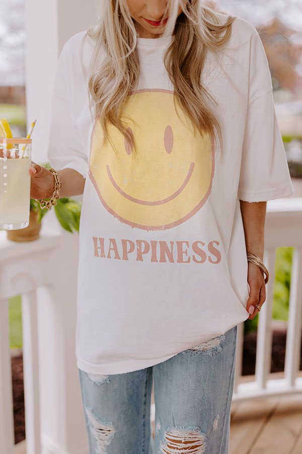 Happiness Vintage Graphic Oversized Tee Image - 1
