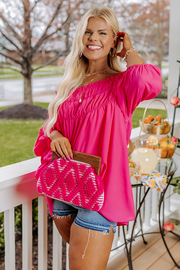 Made For Merriment Shift Top in Hot Pink Curves Image - 3