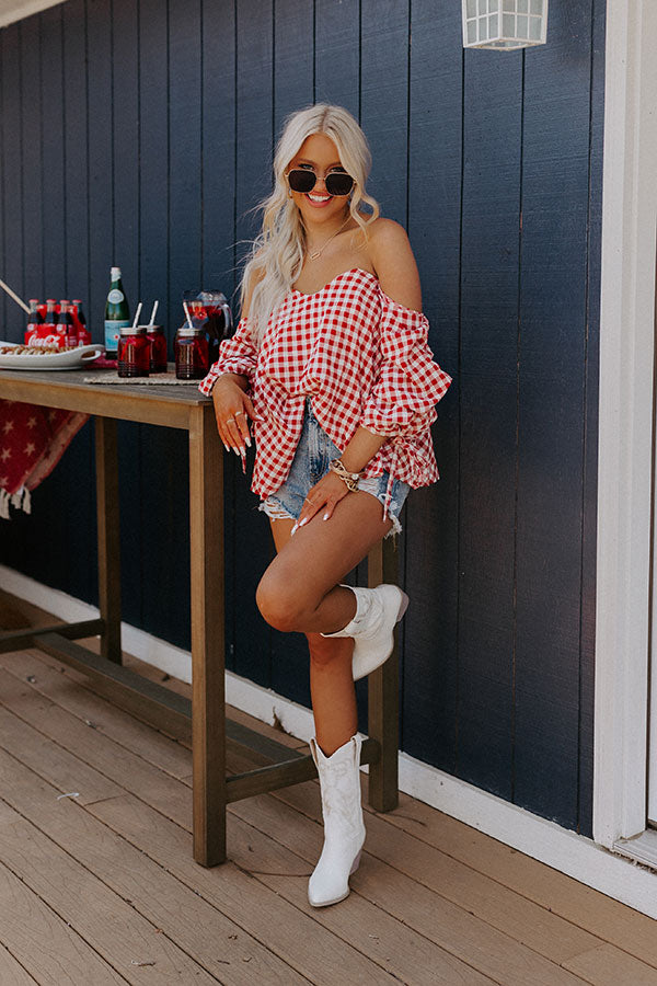 Trendy Girl Gingham Top Image - 4