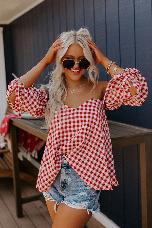 Trendy Girl Gingham Top Image - 3