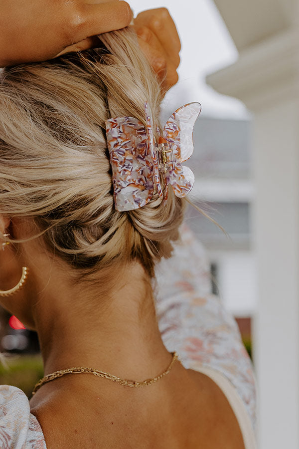 Fresh Blooms Hair Claw Clip in Purple Image - 3