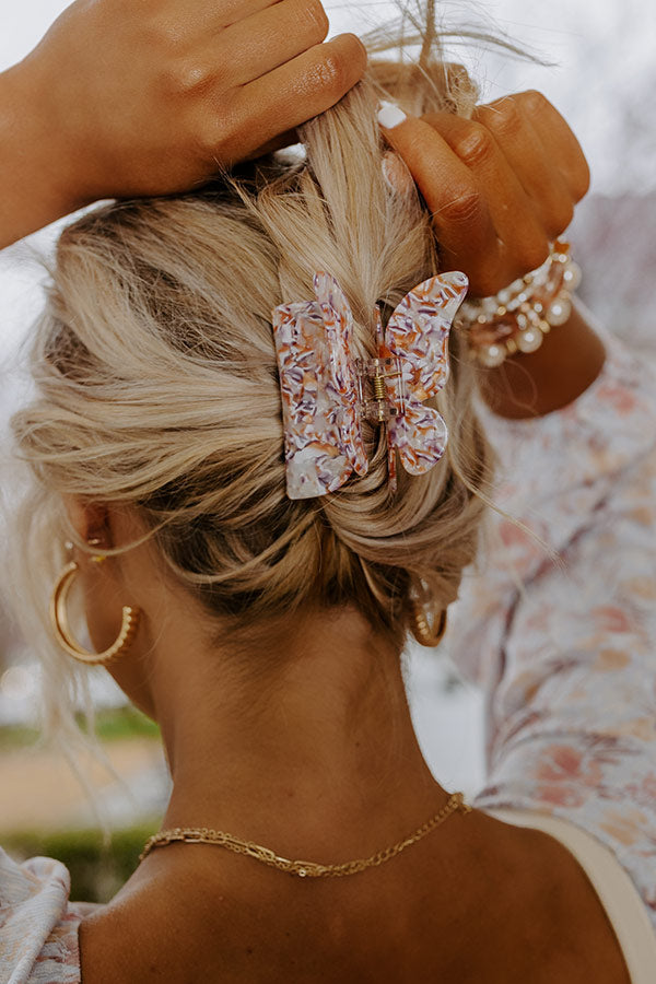 Fresh Blooms Hair Claw Clip in Purple Image - 2